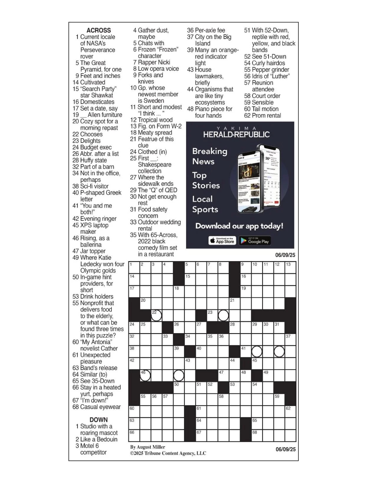 LA Times Crossword June 9 2025 Crosswords Yakimaherald LA Times Crossword June 9 2025 Crosswords Yakimaherald