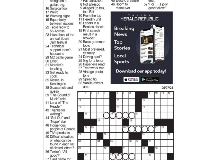 LA Times Crossword May 7 2025 Crosswords Yakimaherald