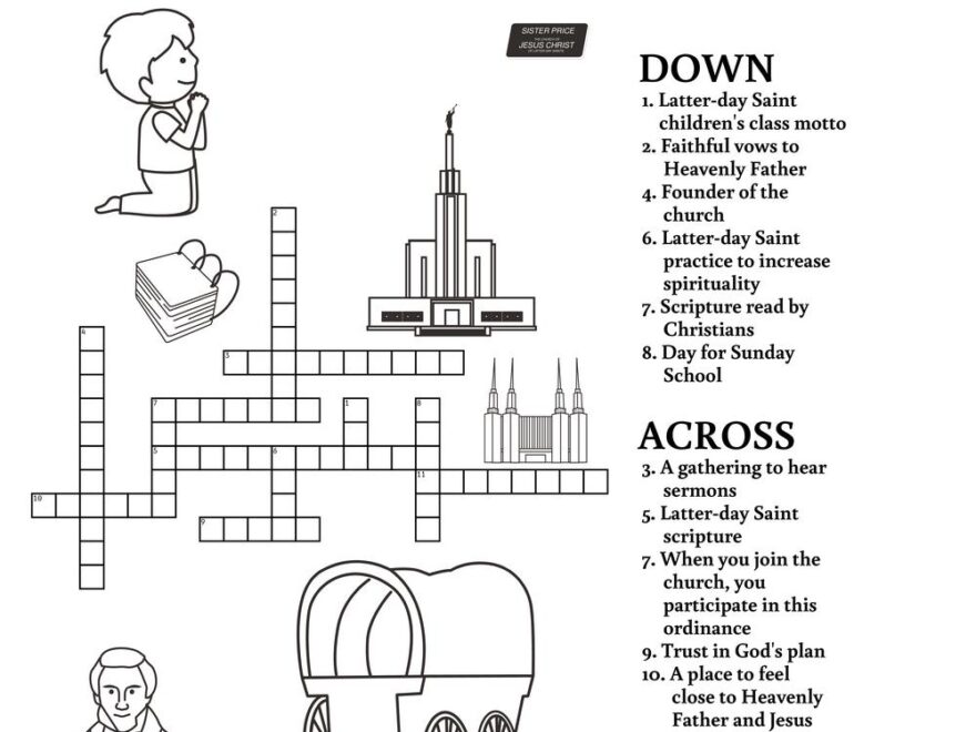Latter Day Saint Crossword Puzzle Beeloo Printable Crafts And Activities For Kids