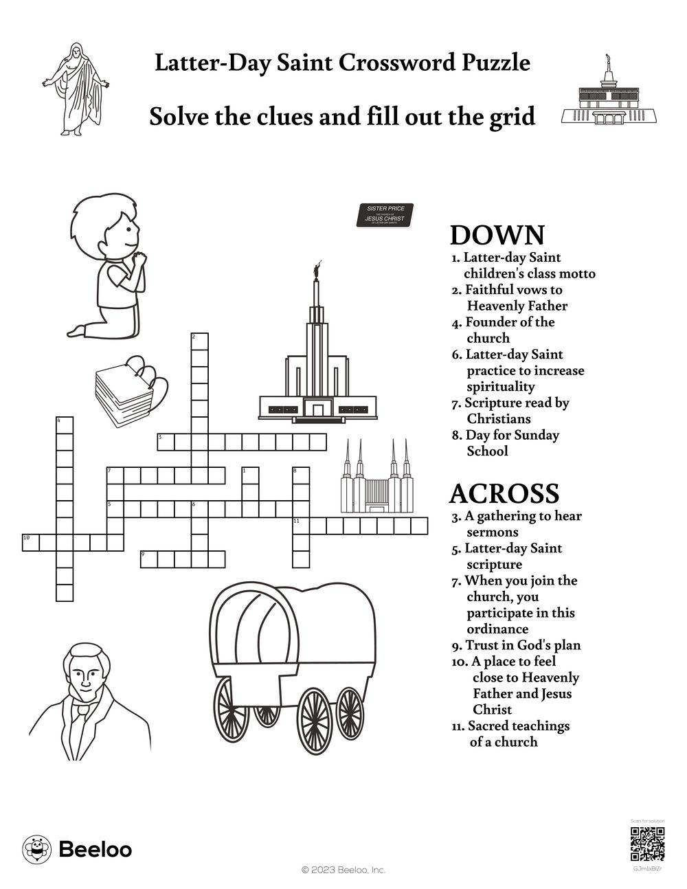 Latter Day Saint Crossword Puzzle Beeloo Printable Crafts And Activities For Kids Latter Day Saint Crossword Puzzle Beeloo Printable Crafts And Activities For Kids