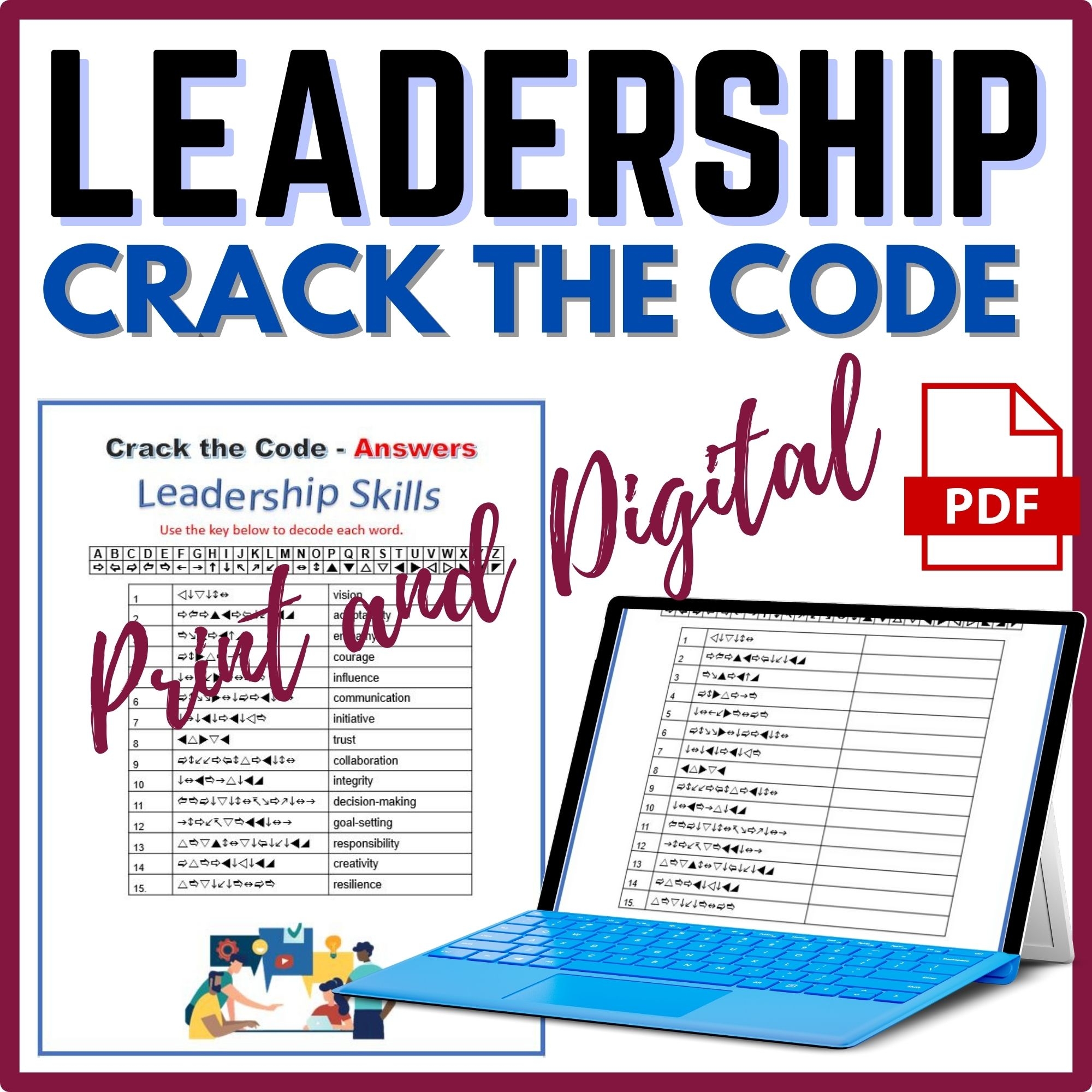 Leadership Crack The Code Puzzle Digital And Print With Answers Made By Teachers