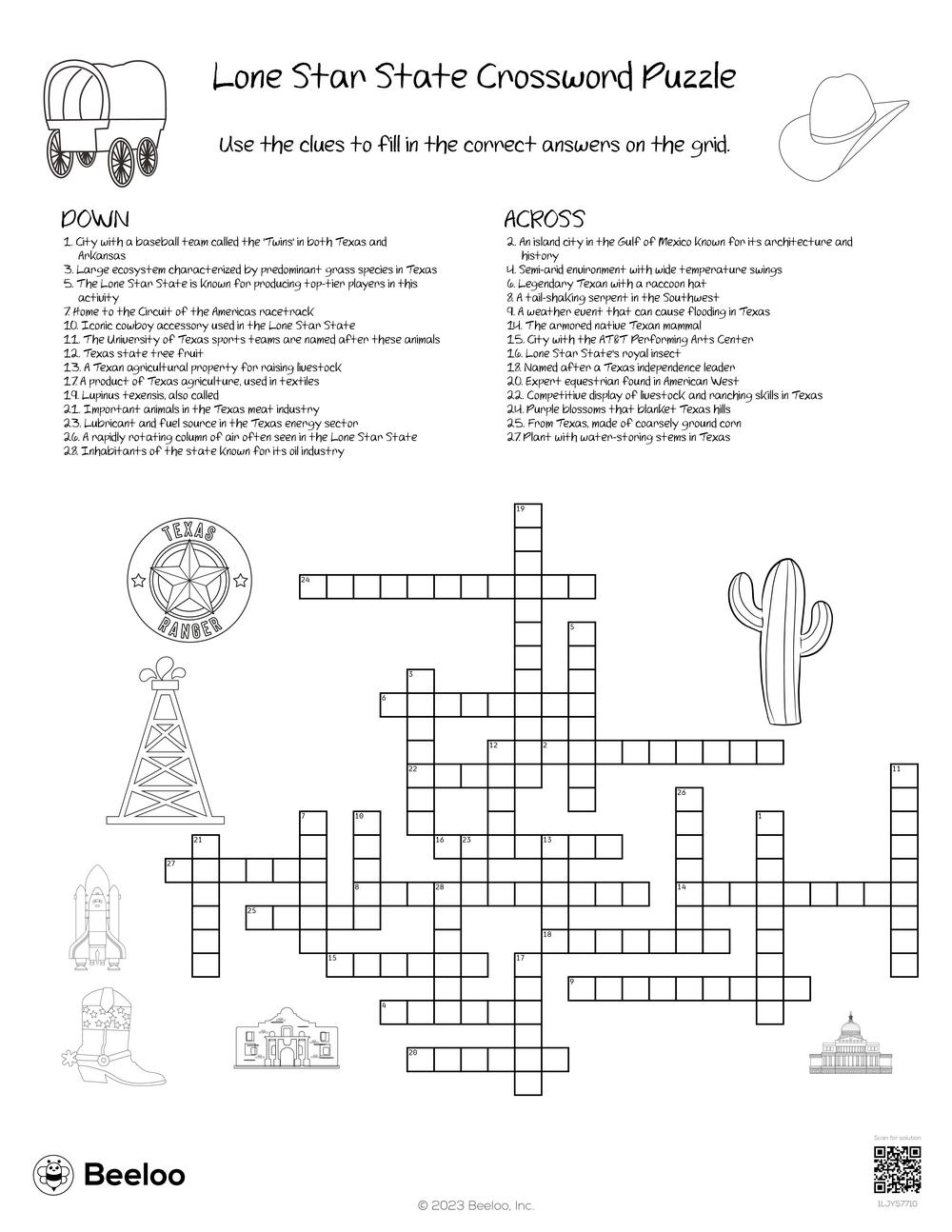 Twin Baseball Printable Crossword