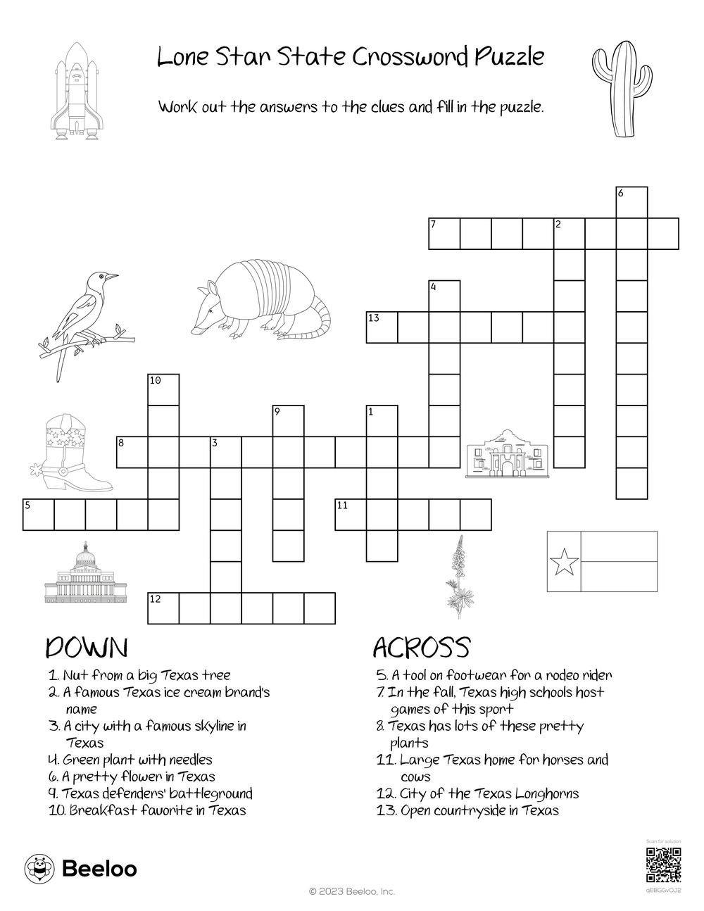 Lone Star State Crossword Puzzle Beeloo Printable Crafts And Activities For Kids Lone Star State Crossword Puzzle Beeloo Printable Crafts And Activities For Kids