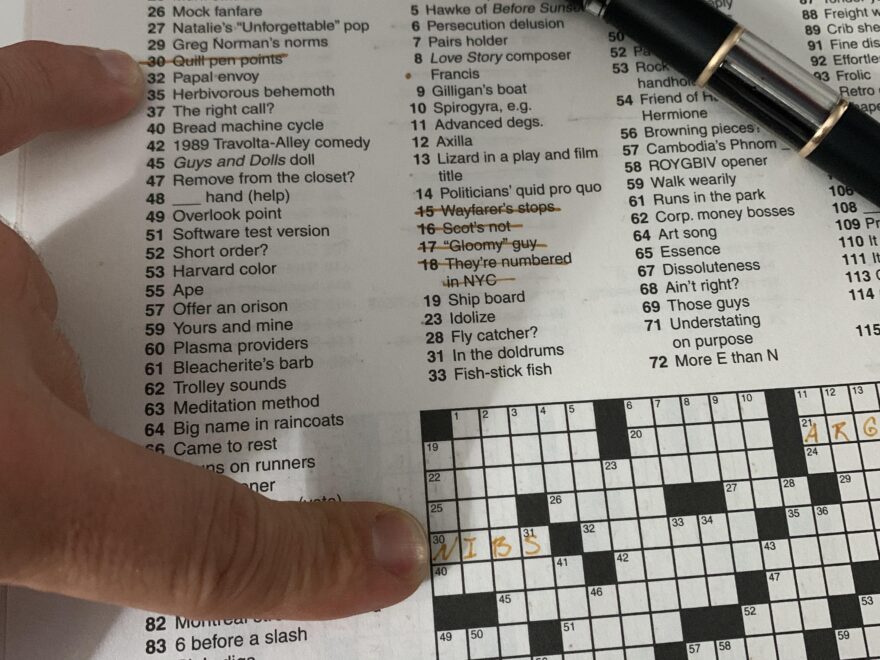 Look At What Came Up In My Crossword R fountainpens