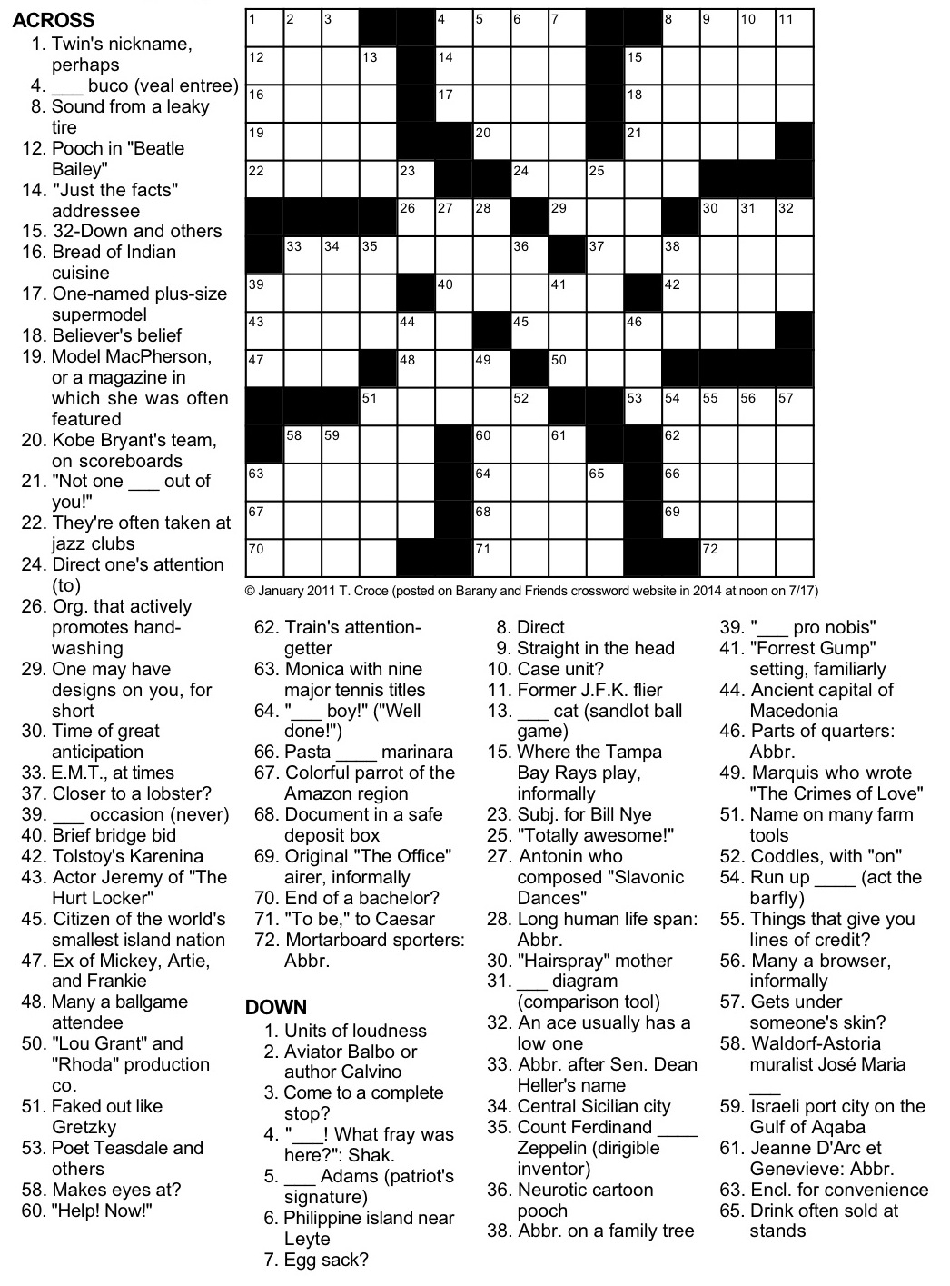 Look Both Ways Crossword Puzzle Look Both Ways Crossword Puzzle