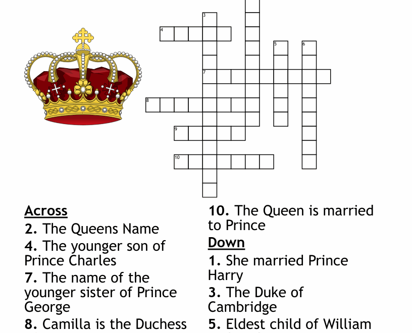 Lucie s Royal Queen Quiz Crossword WordMint