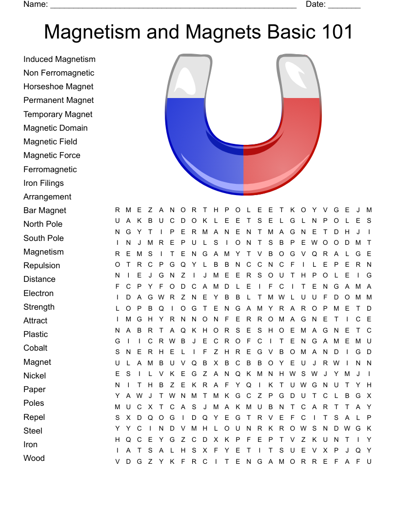 Magnetism Crossword WordMint