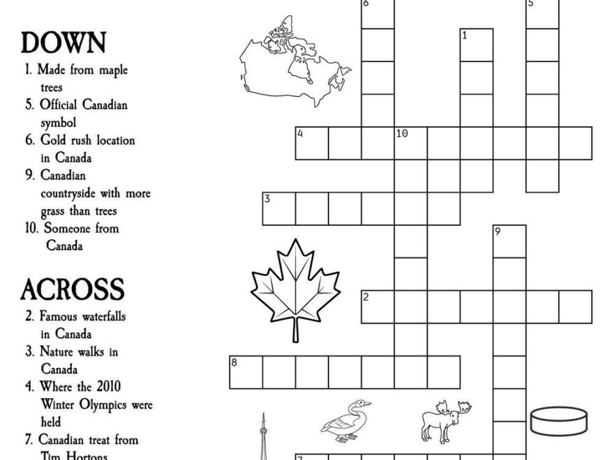 Maple Leaf Crossword Beeloo Printable Crafts And Activities For Kids