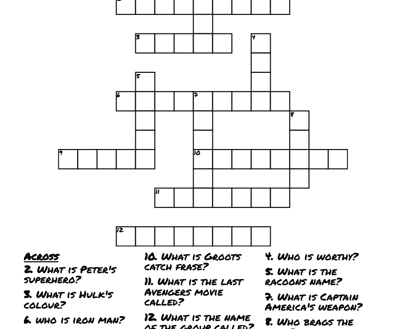 Marvel Crossword WordMint