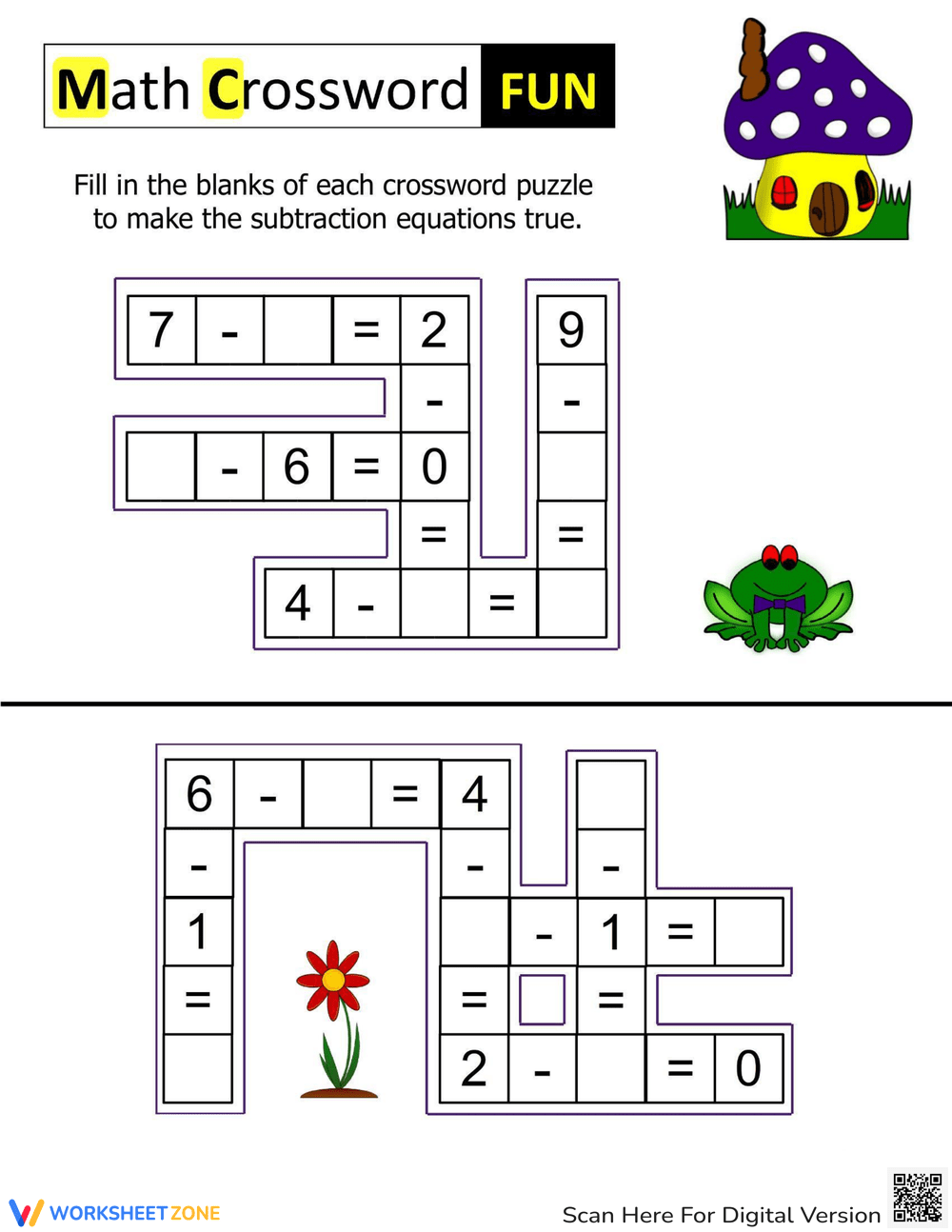 Math Crossword Fun Math Puzzles For Kids Worksheet Math Crossword Fun Math Puzzles For Kids Worksheet
