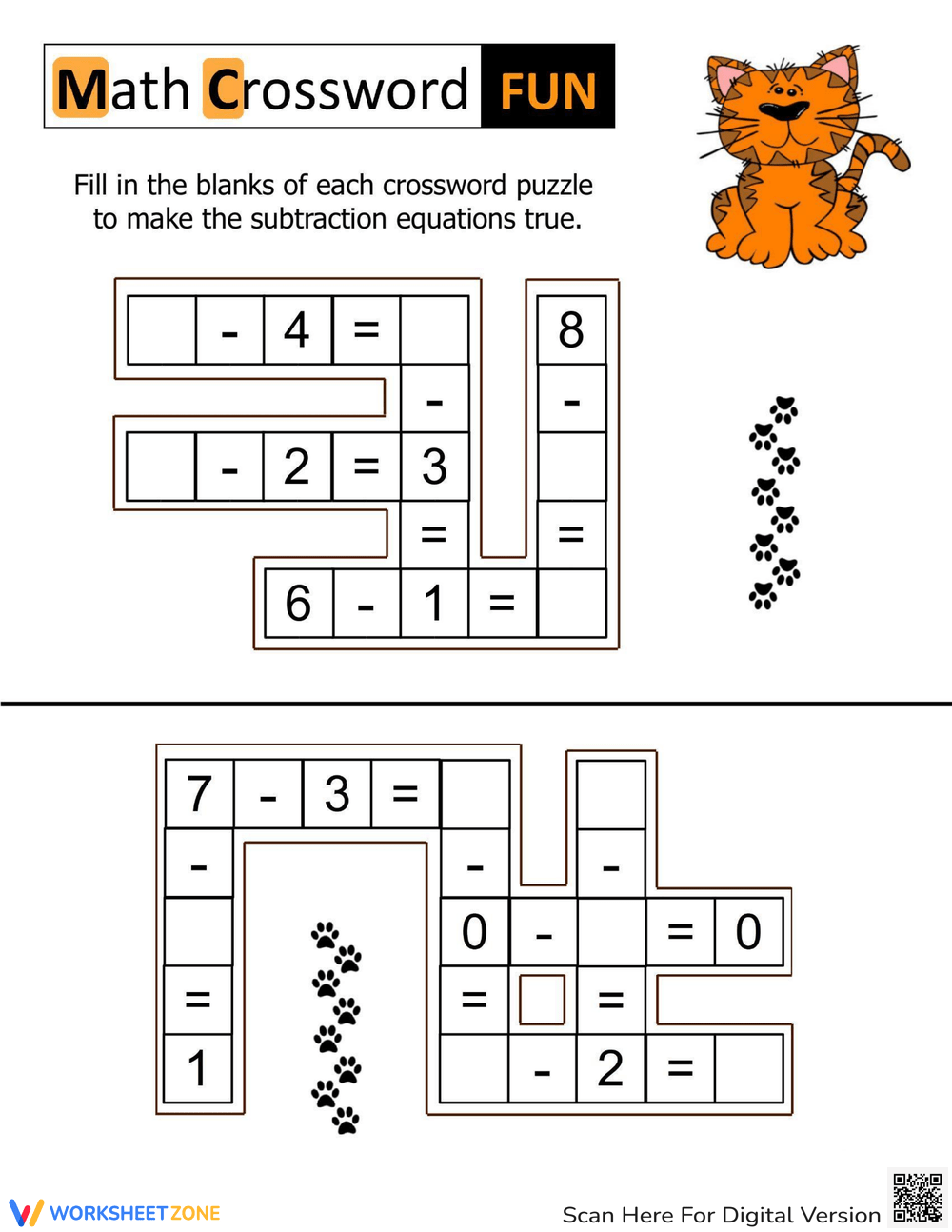Math Crossword Fun Math Puzzles For Kids Worksheet Math Crossword Fun Math Puzzles For Kids Worksheet