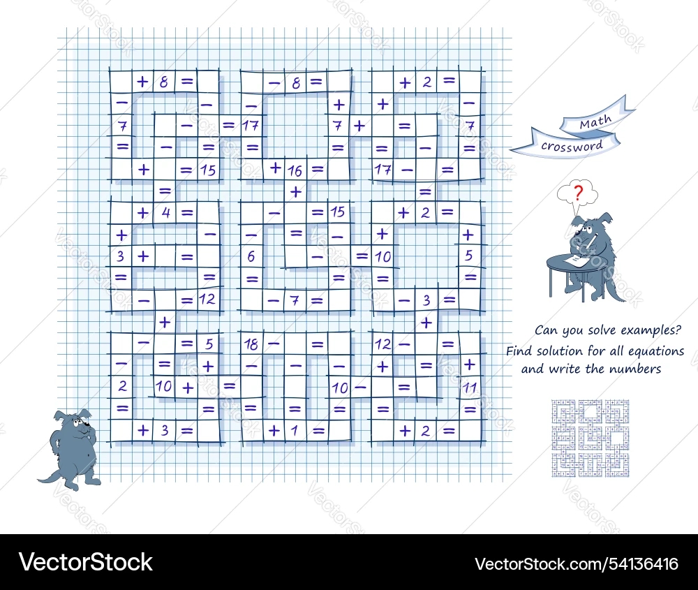 Math Crossword Puzzle Game Royalty Free Vector Image Math Crossword Puzzle Game Royalty Free Vector Image