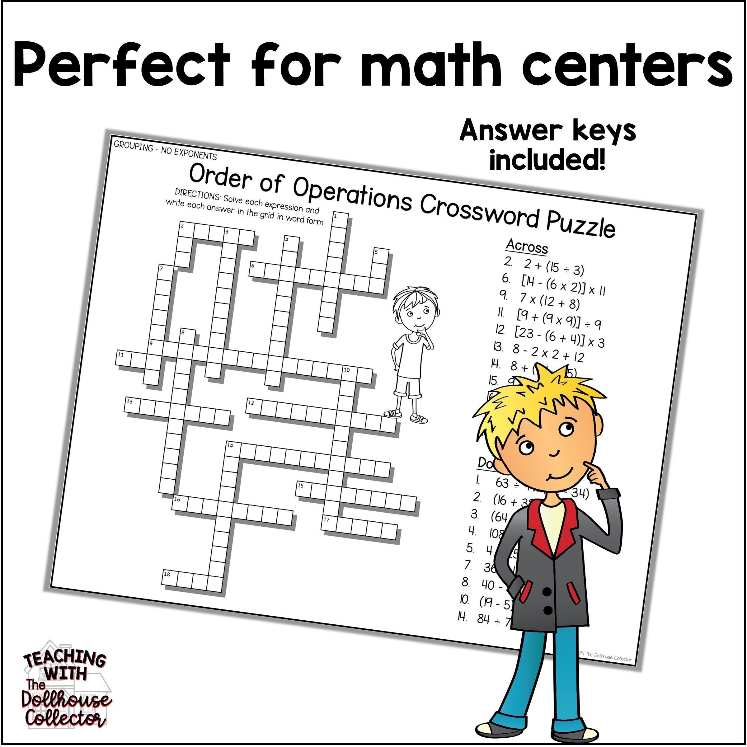 Math Crossword Puzzles ORDER OF OPERATIONS Math Centers 5th Grade 6th Grade Etsy Math Crossword Puzzles ORDER OF OPERATIONS Math Centers 5th Grade 6th Grade Etsy