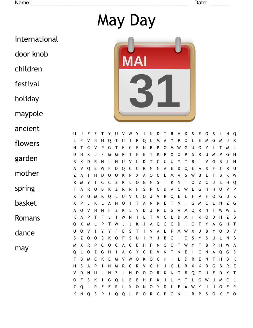 May Day Word Search WordMint May Day Word Search WordMint