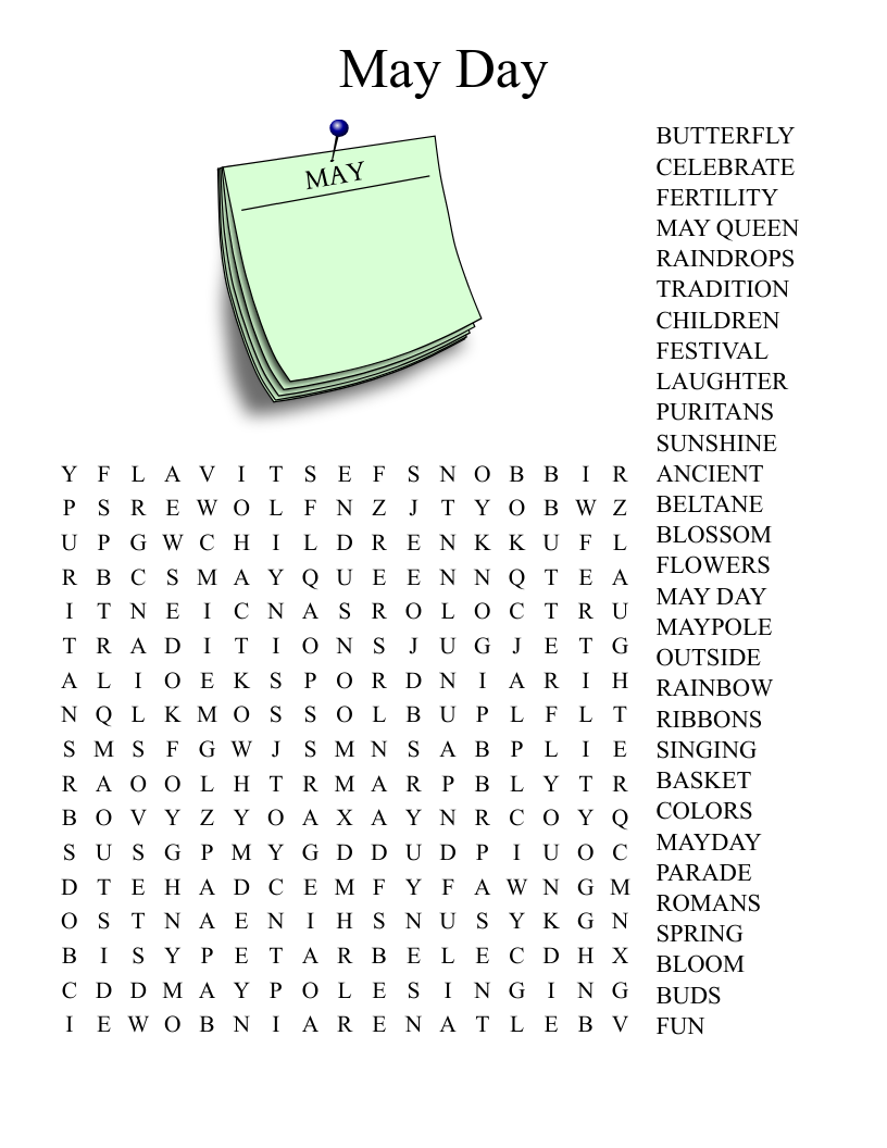 May Day Word Search WordMint May Day Word Search WordMint