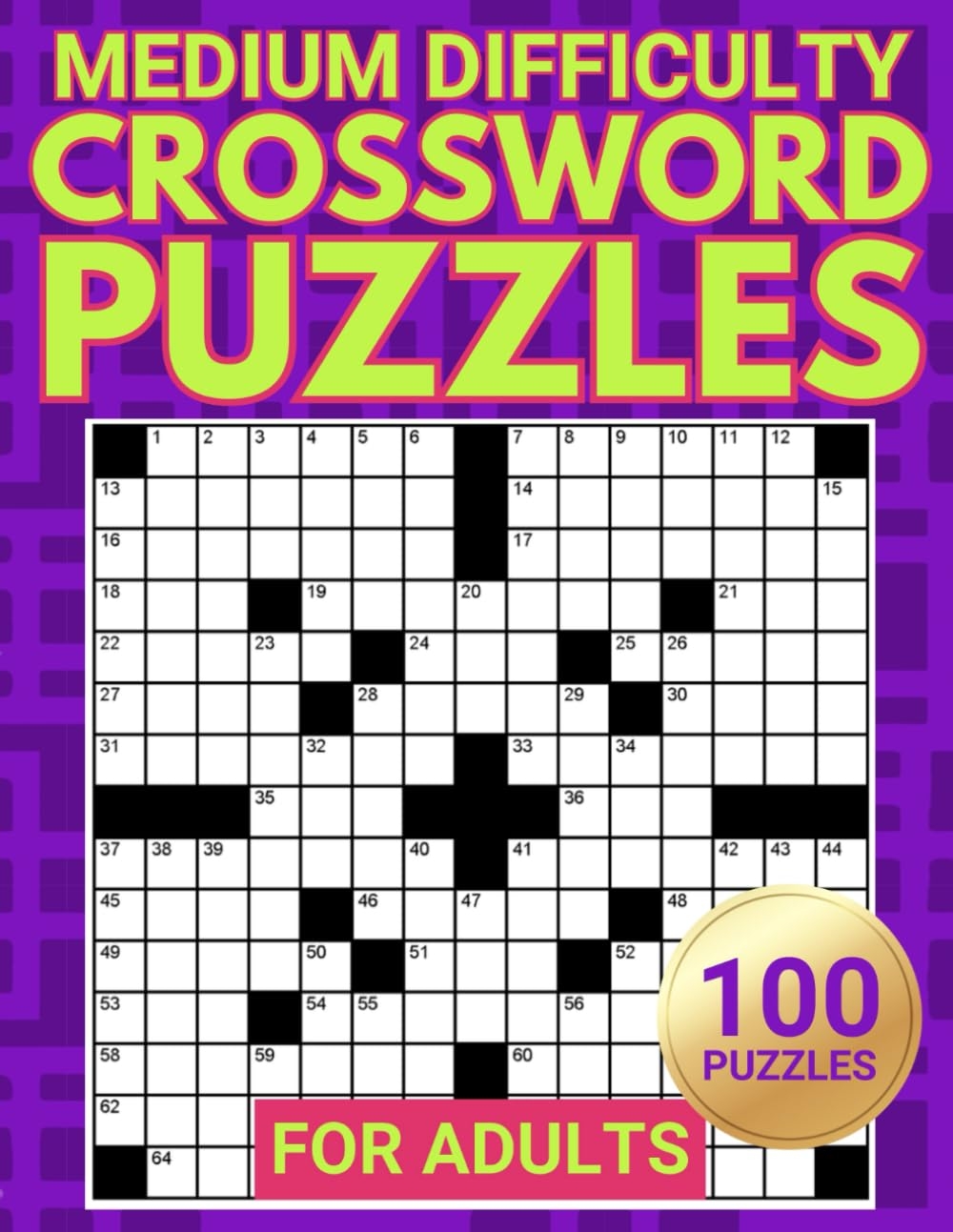 Medium Crossword Puzzle Book Challenge The Brain With These Word Activity Games For Adults And Seniors