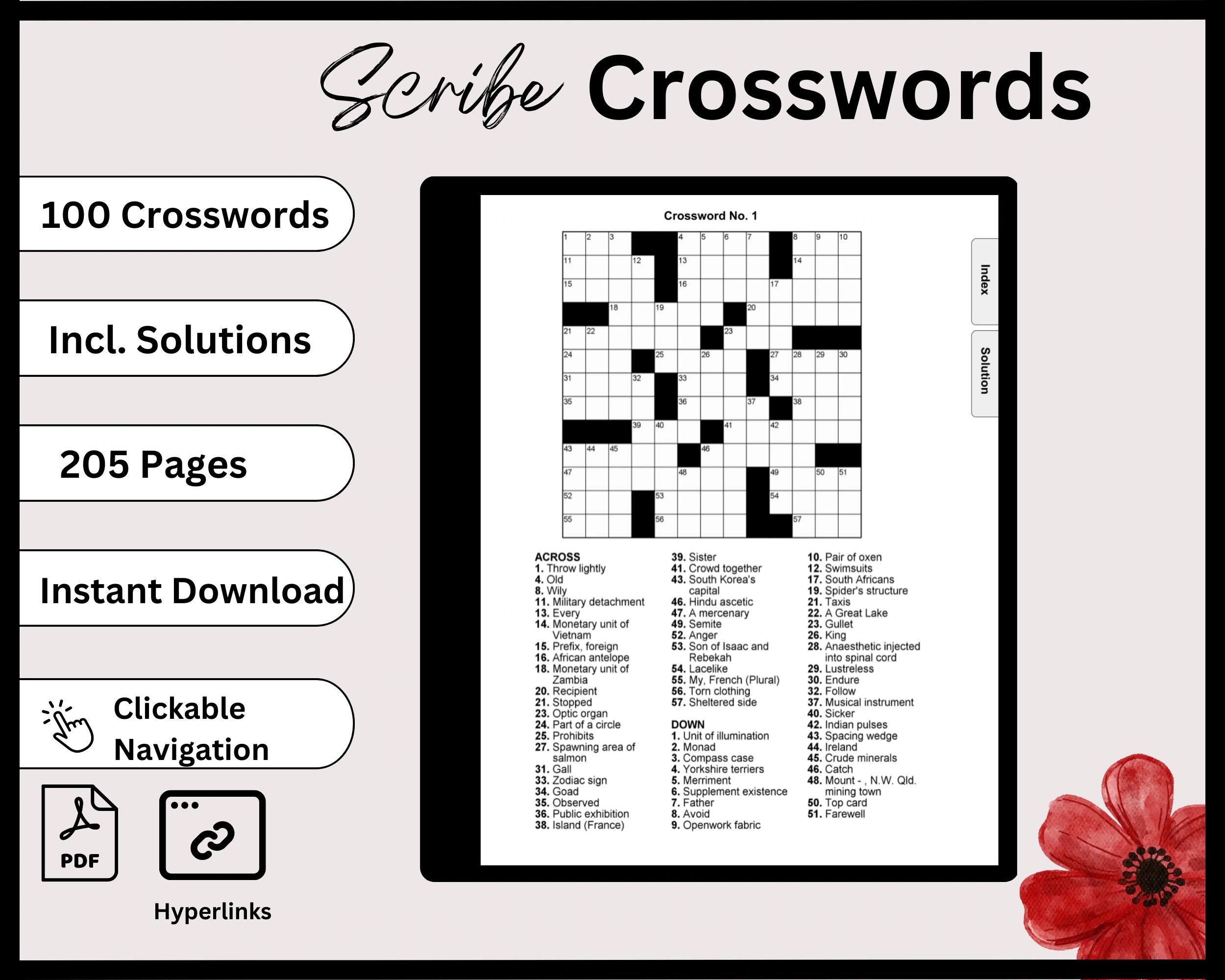 Medium Printable Crossword Puzzles Etsy Medium Printable Crossword Puzzles Etsy