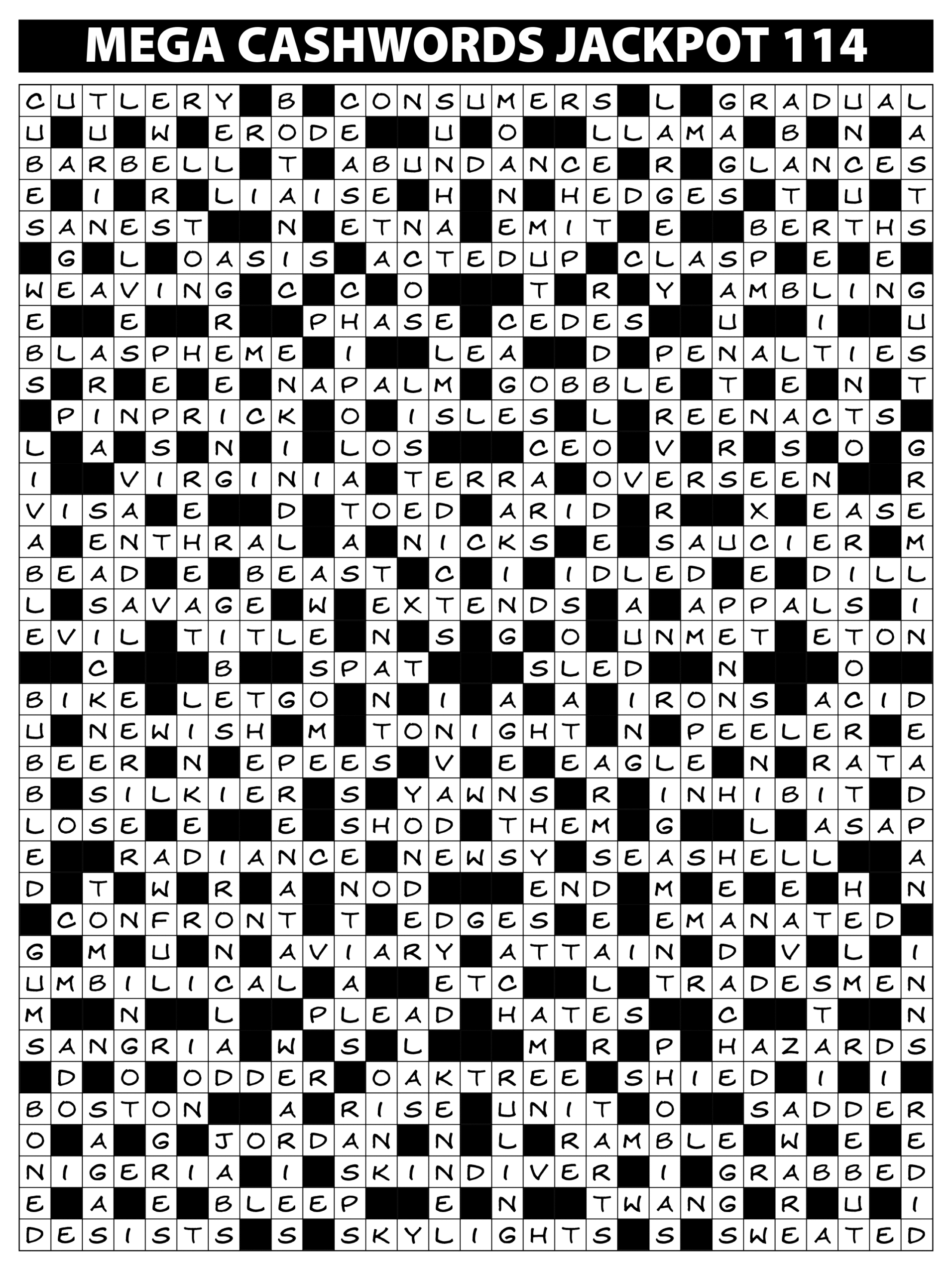 MEGA Competition Solutions Issue 114 Lovatts Crossword Puzzles Games Trivia MEGA Competition Solutions Issue 114 Lovatts Crossword Puzzles Games Trivia