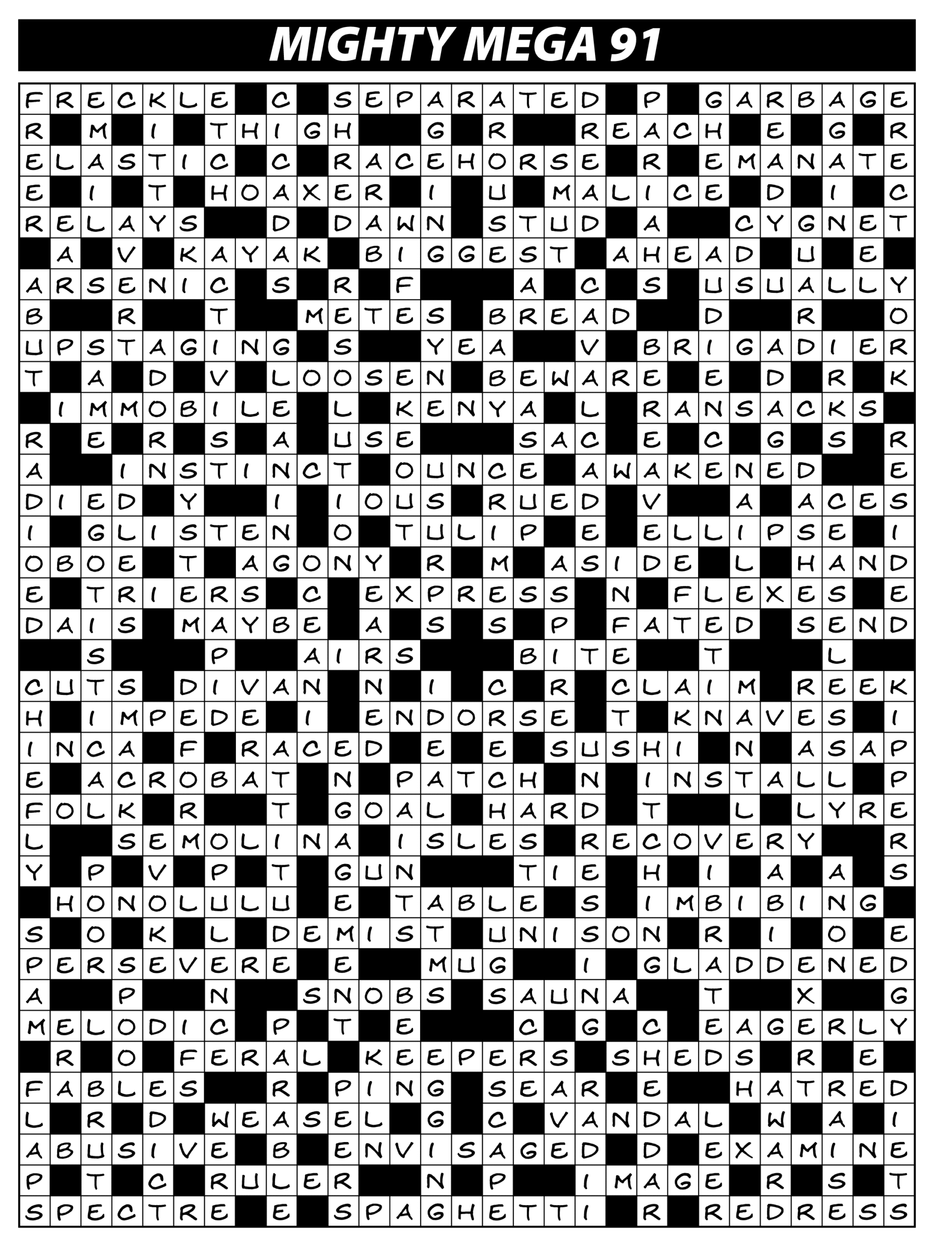 MEGA Competition Solutions Issue 91 Lovatts Crossword Puzzles Games Trivia