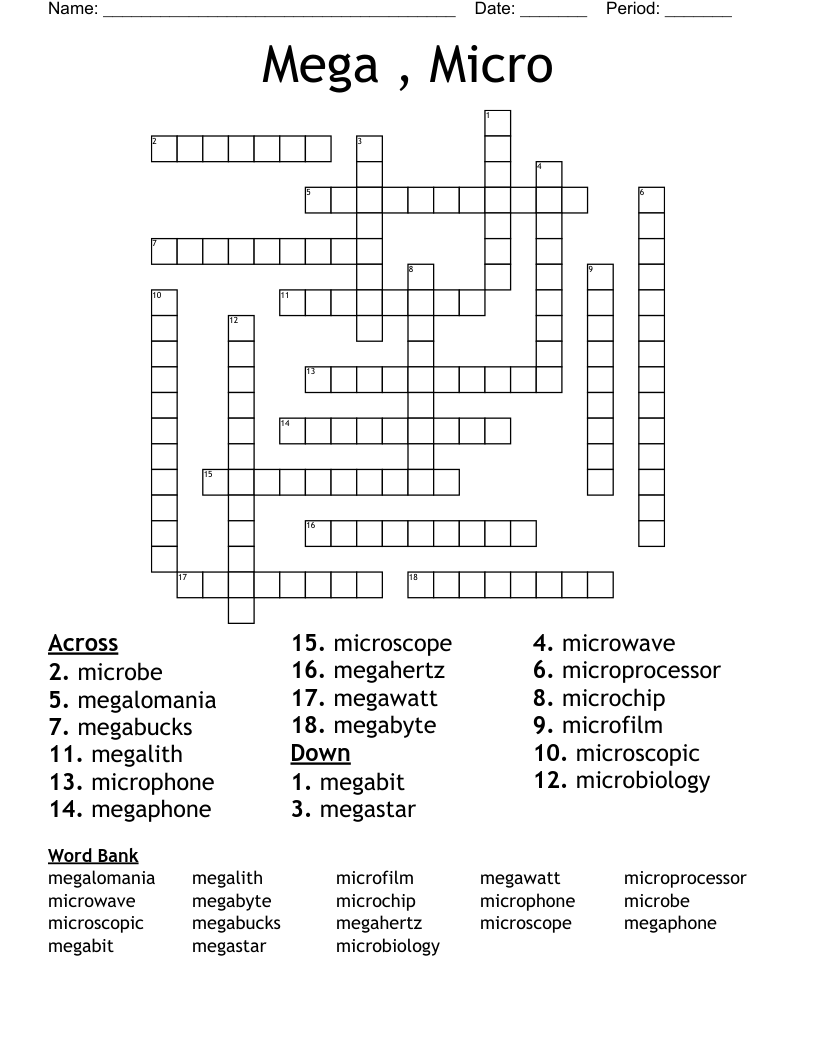 Mega Micro Crossword WordMint