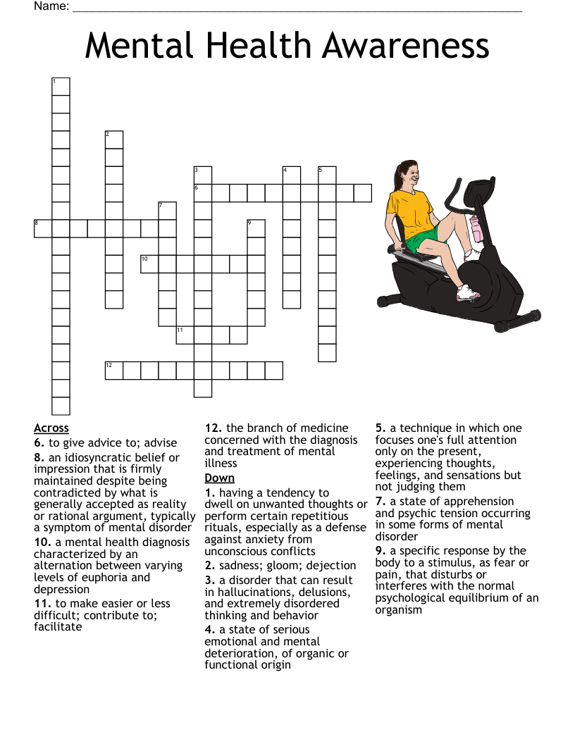 Mental Health Crossword Puzzle WordMint Mental Health Crossword Puzzle WordMint