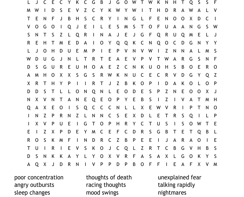 Mental Health Crosswords Word Searches Bingo Cards WordMint