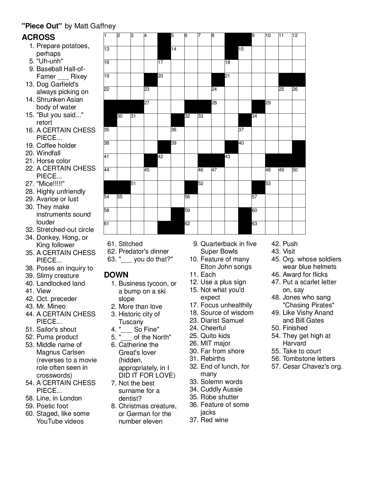 Merl Reagle Washington Post Crossword
