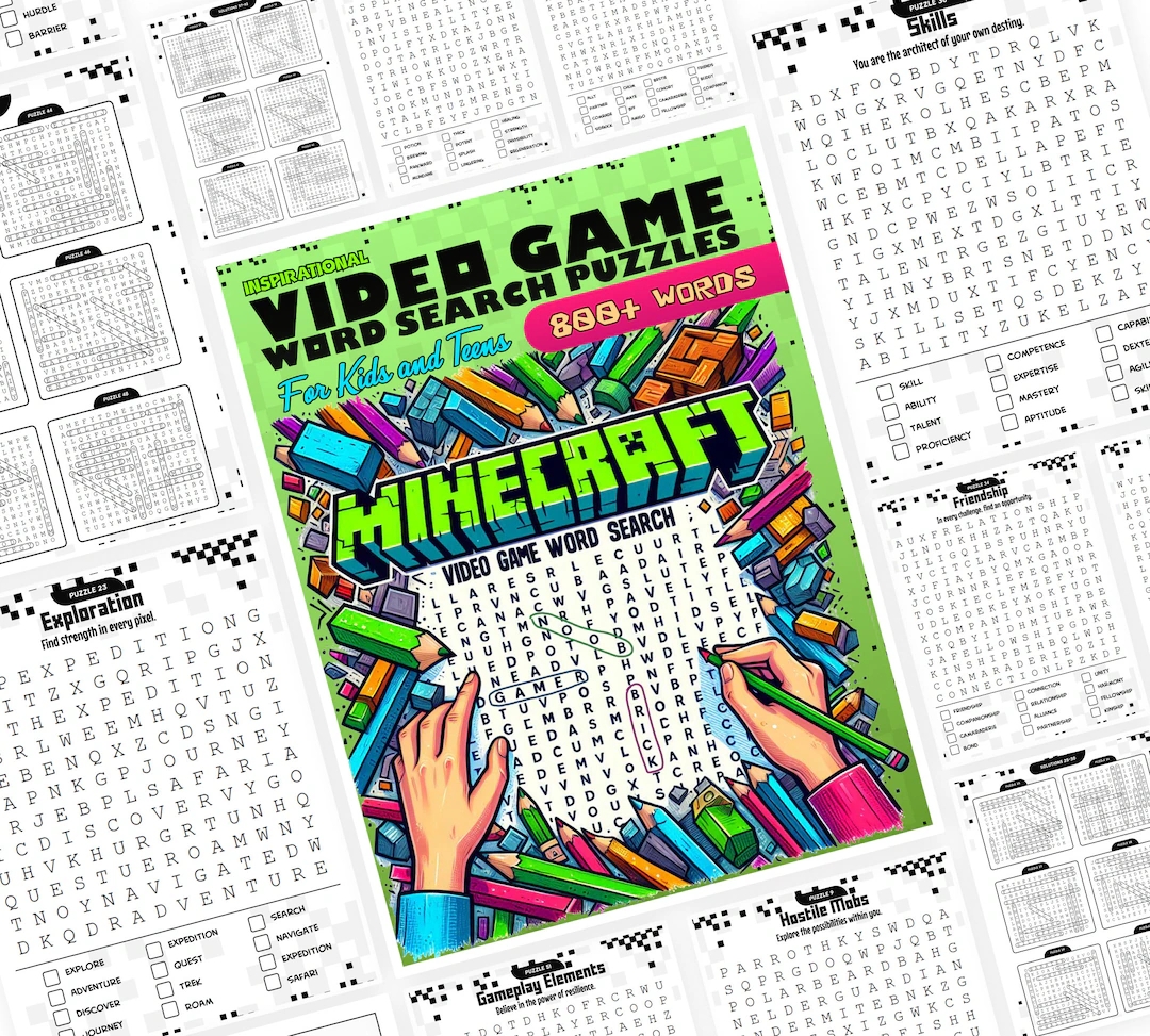 Minecraft Word Search For Kids Kids Activity 66 Puzzles 800 Words Printable Puzzle With Inspirational Quotes Solutions Included Etsy Minecraft Word Search For Kids Kids Activity 66 Puzzles 800 Words Printable Puzzle With Inspirational Quotes Solutions Included Etsy