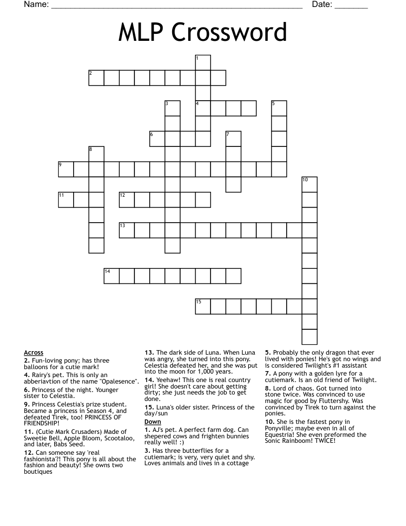 MLP Crossword WordMint