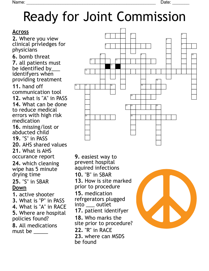 Moderate Sedation And Capnography Crossword WordMint