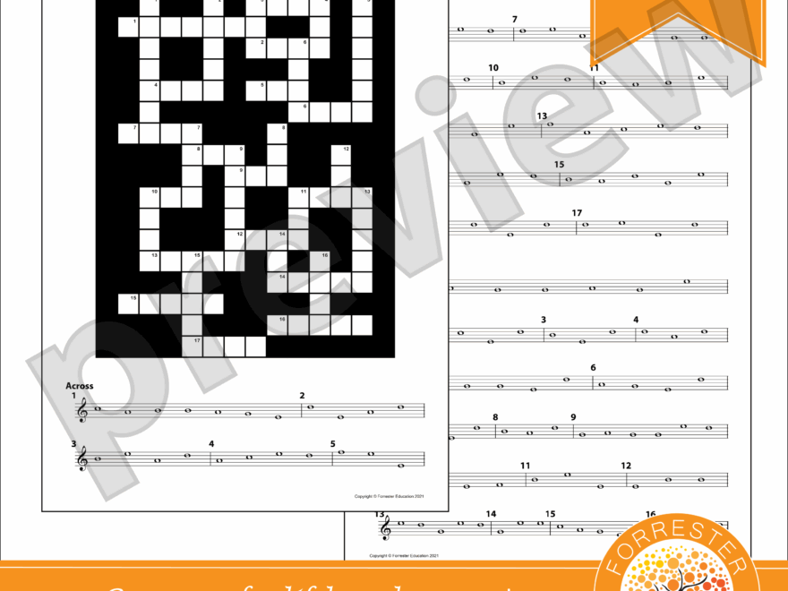 Music Notation Crosswords Teaching Resources