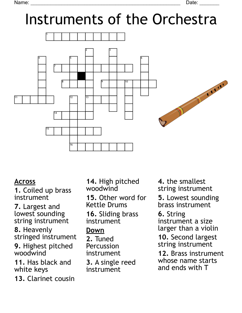 Musical Instruments Crossword WordMint Musical Instruments Crossword WordMint