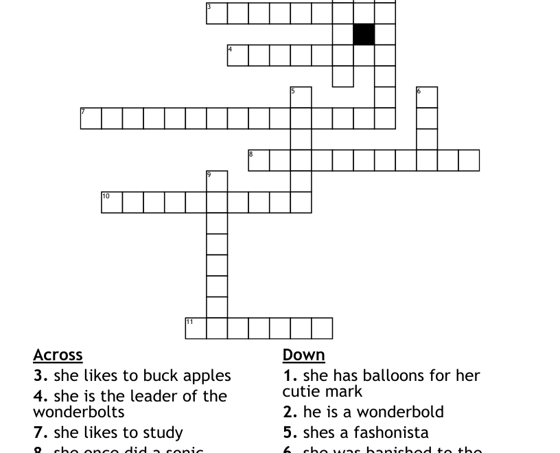 My Little Pony Crossword WordMint