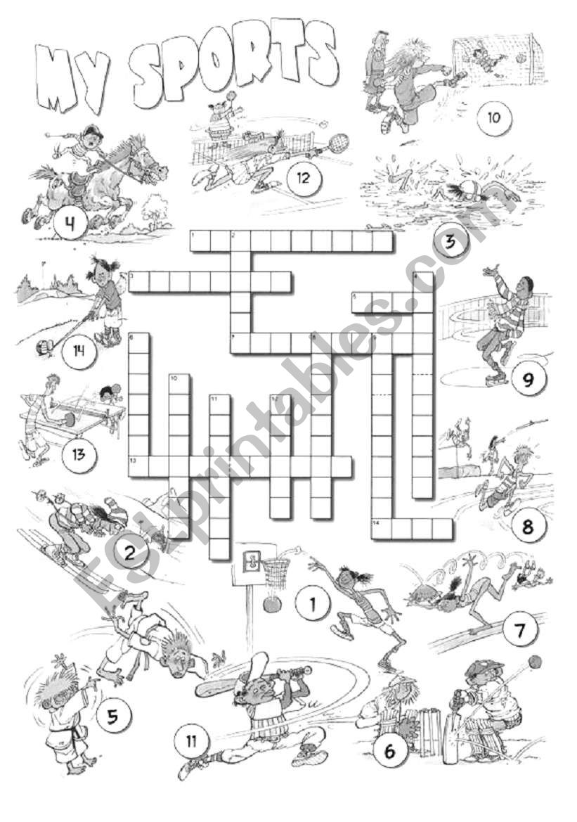 My Sports Crossword ESL Worksheet By Alenka My Sports Crossword ESL Worksheet By Alenka