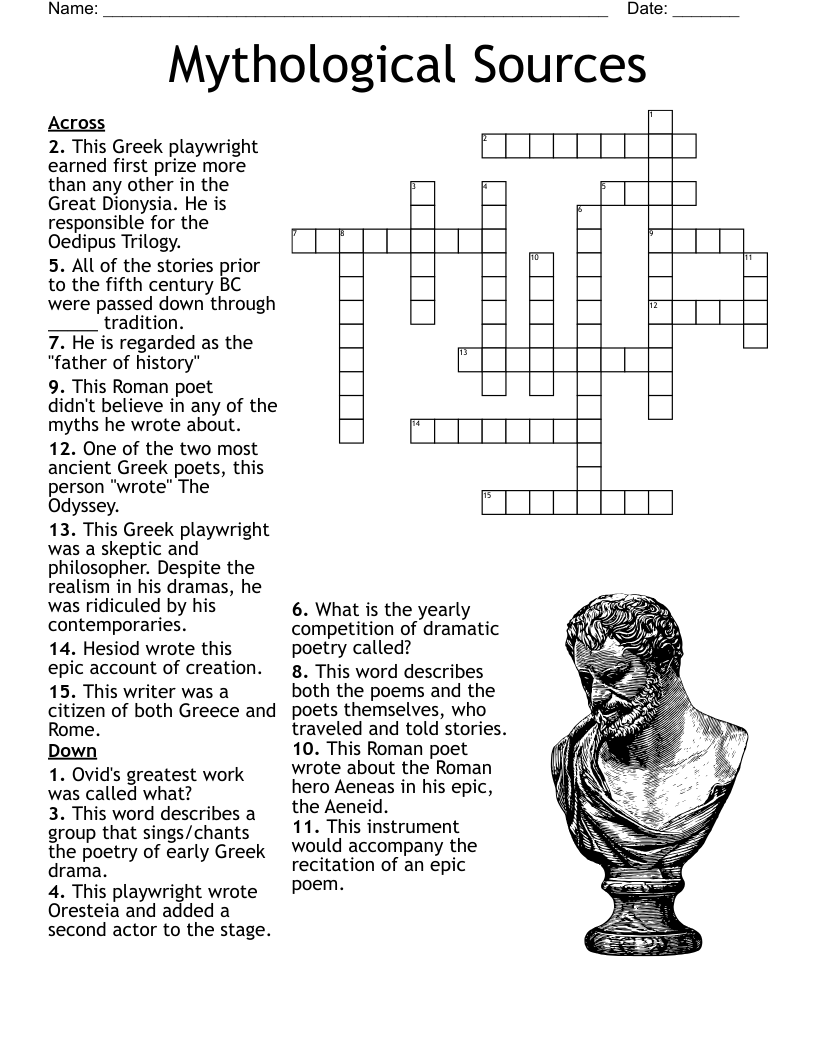 Mythological Sources Crossword WordMint Mythological Sources Crossword WordMint
