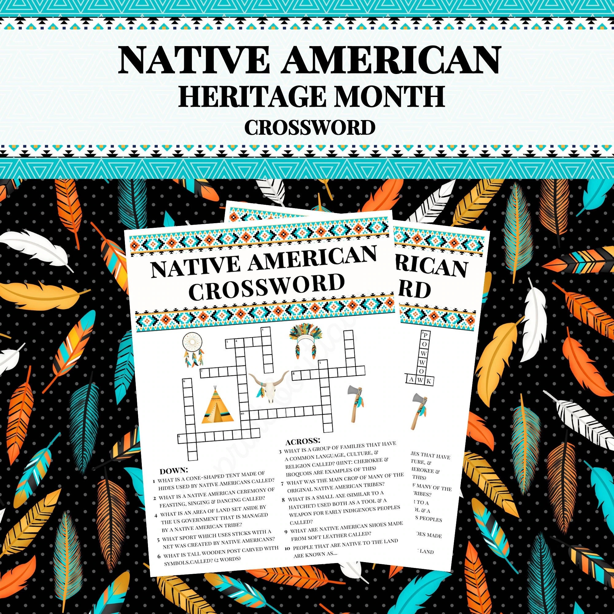 Native American Heritage Month Printable Native American Crossword Puzzle Native American Crossword Native American Activity For Kid s Etsy Native American Heritage Month Printable Native American Crossword Puzzle Native American Crossword Native American Activity For Kid s Etsy