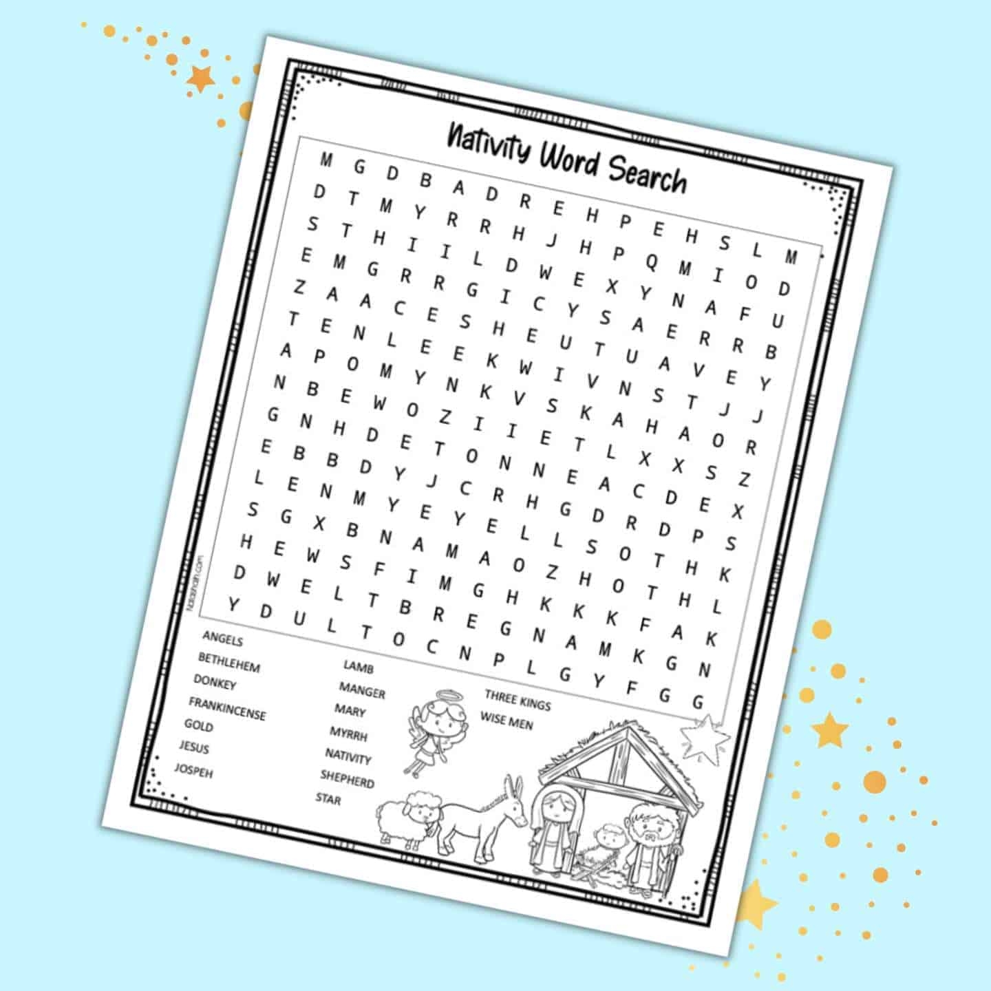 Nativity Word Search Free Printable The Artisan Life Nativity Word Search Free Printable The Artisan Life