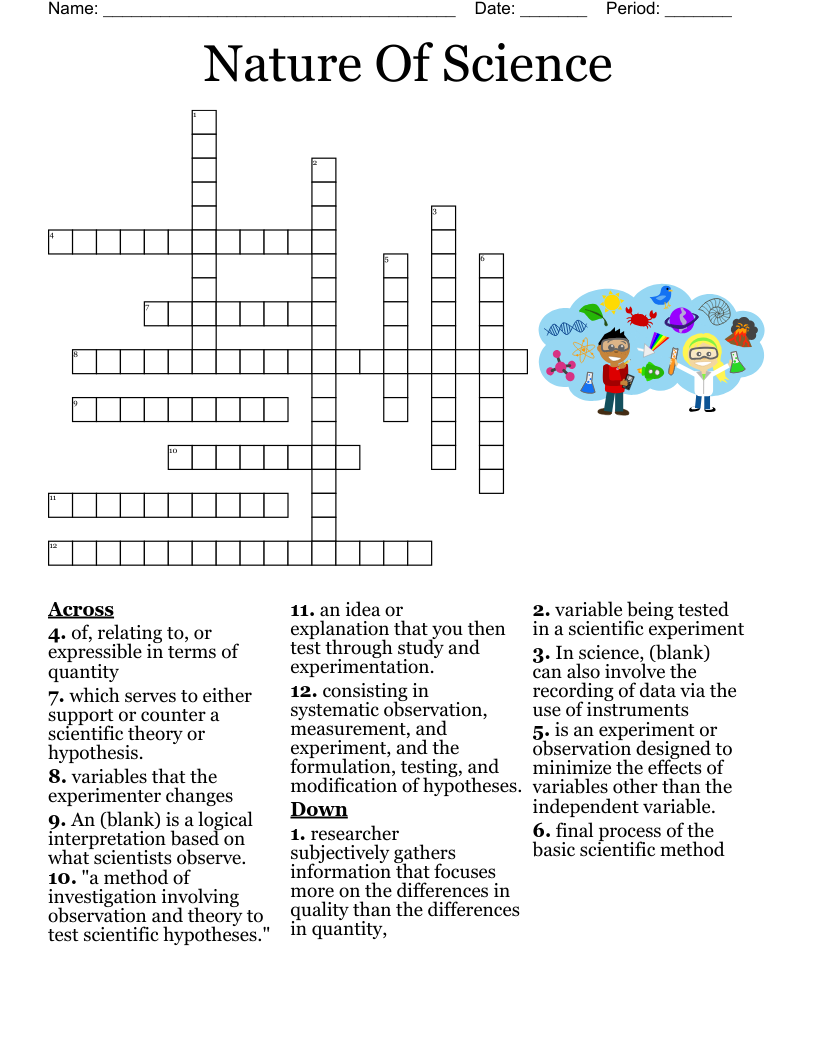 Nature Of Science Crossword WordMint Nature Of Science Crossword WordMint