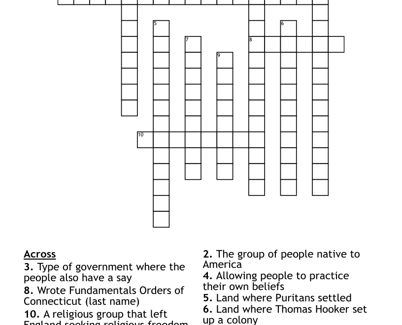 New England Crossword Puzzle WordMint