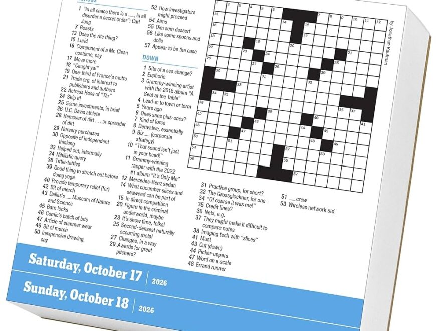 New York Times Crossword Page A Day Calendar 2026 Shortz Will Workman Calendars 9781523530458 Amazon Books
