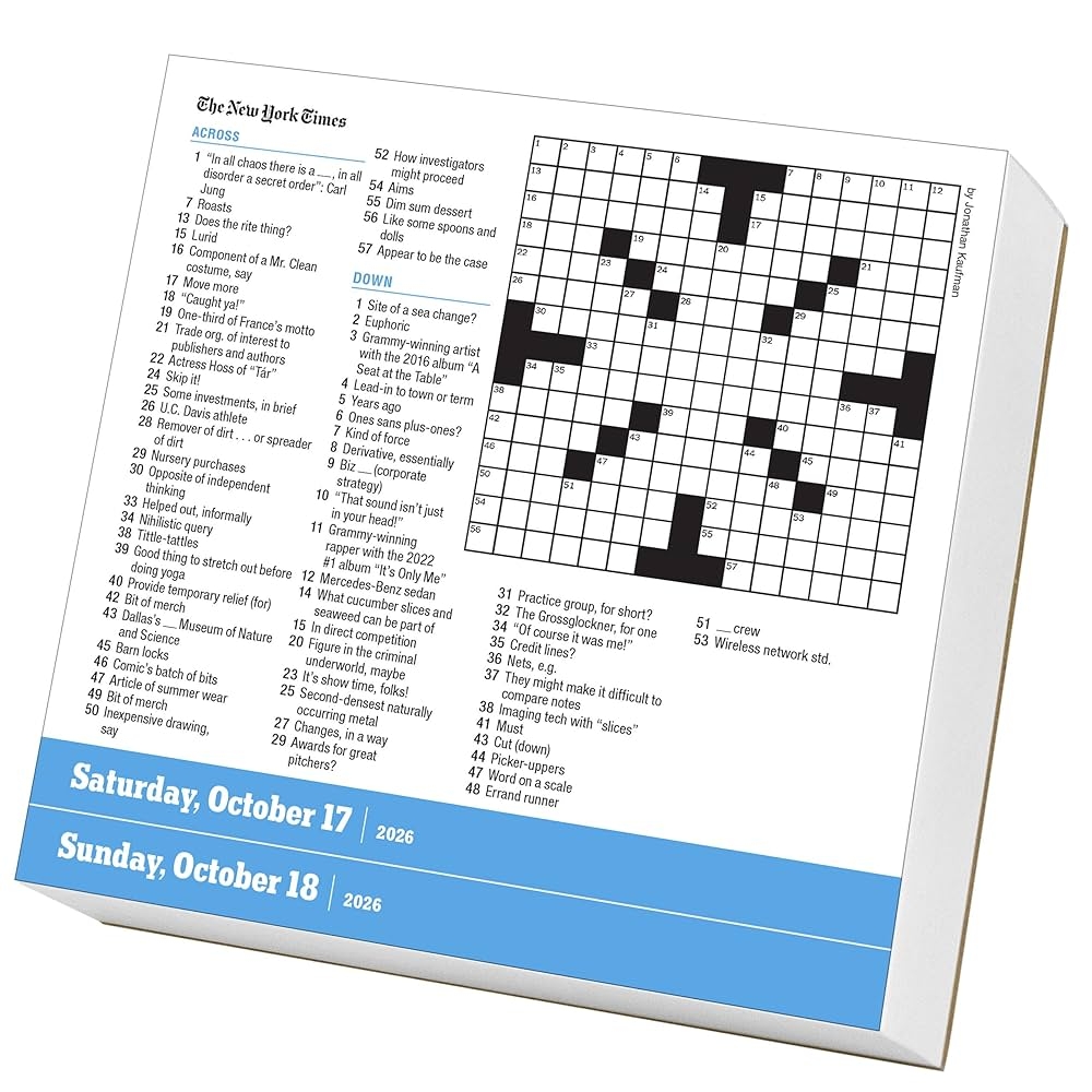 New York Times Crossword Page A Day Calendar 2026 Shortz Will Workman Calendars 9781523530458 Amazon Books New York Times Crossword Page A Day Calendar 2026 Shortz Will Workman Calendars 9781523530458 Amazon Books