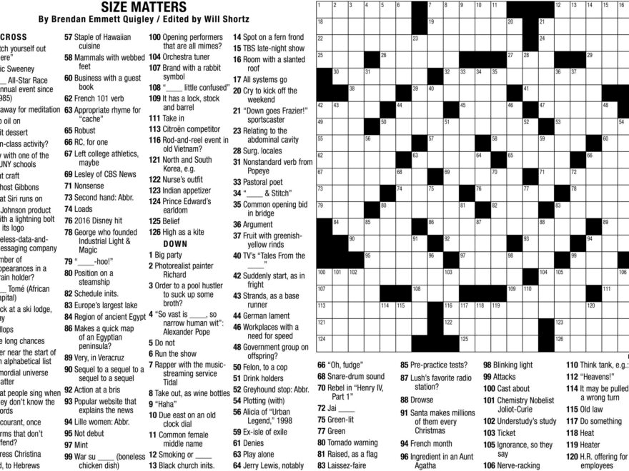 New York Times Crossword Puzzle Worksheets Library