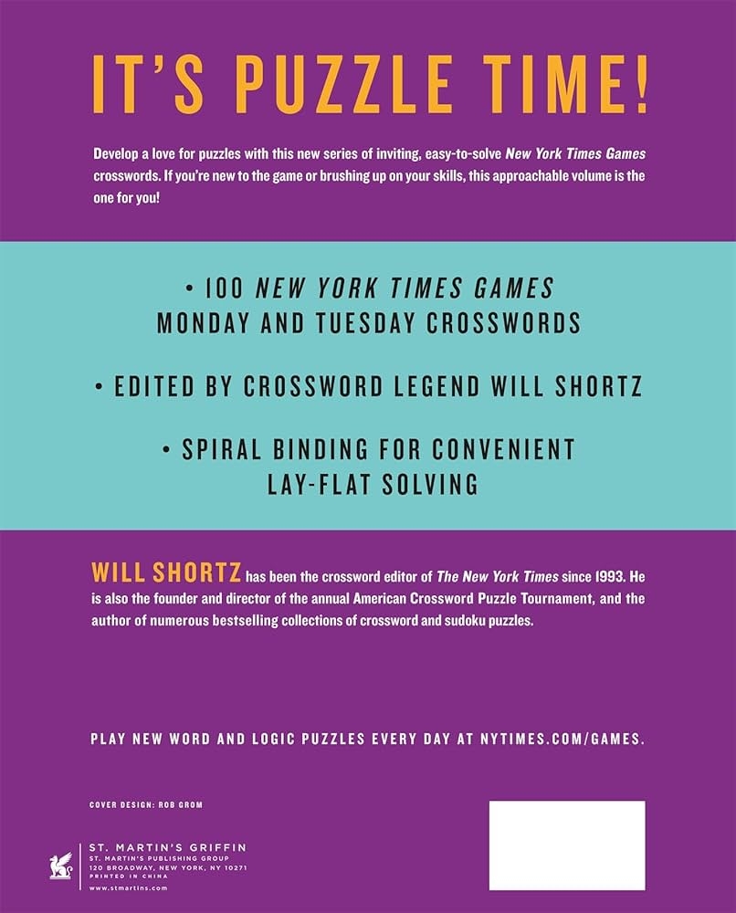 New York Times Games Easiest Crosswords Volume 1 100 Easy Crossword Puzzles New York Times Super Sunday Crosswords 1 The New York Times Shortz Will 9781250324955 Amazon Books