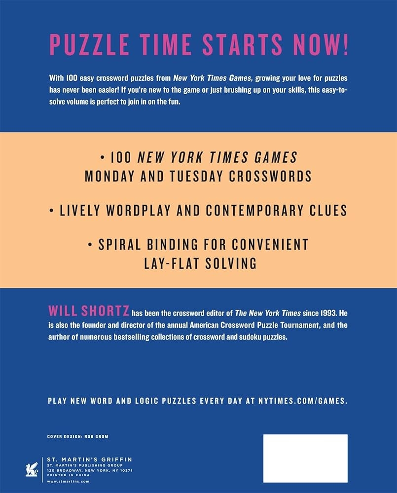 New York Times Games Easiest Crosswords Volume 2 100 Easy Crossword Puzzles The New York Times Shortz Will 9781250351944 Amazon Books New York Times Games Easiest Crosswords Volume 2 100 Easy Crossword Puzzles The New York Times Shortz Will 9781250351944 Amazon Books
