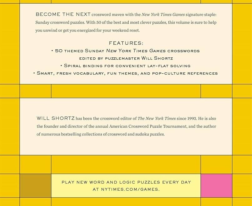 New York Times Games Sunday Crosswords Volume 1 50 Sunday Puzzles The New York Times Shortz Will 9781250351968 Amazon Books