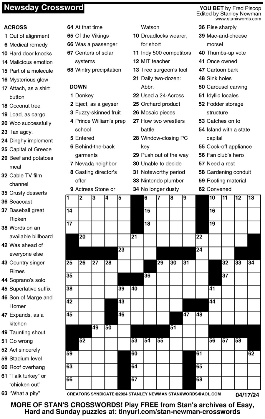 Printable Crossword Puzzles By Difficulty Printable Crossword Puzzles By Difficulty