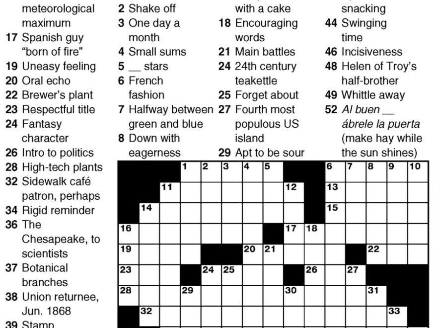 Newsday Crossword Puzzle For May 27 2023 By Stanley Newman Creators Syndicate