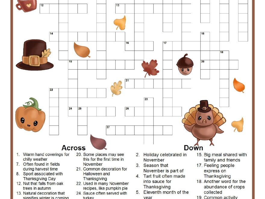 November Crossword Puzzle