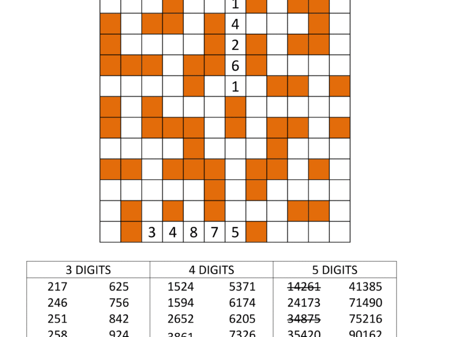 Number Fill In Puzzles Worksheets Library