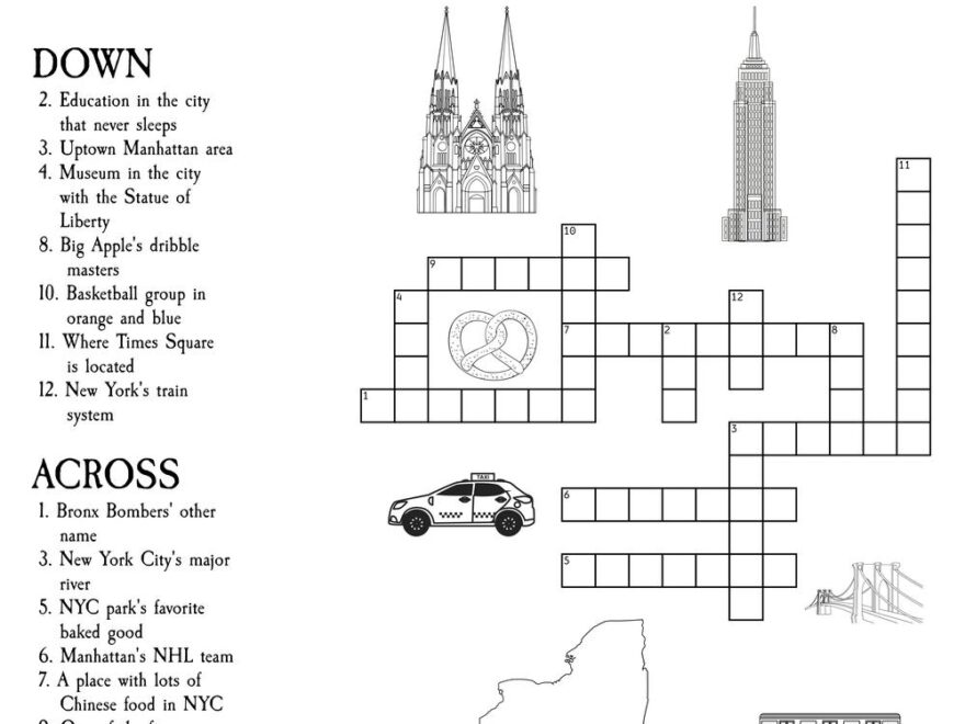 NYC Crossword Puzzle Beeloo Printable Crafts And Activities For Kids